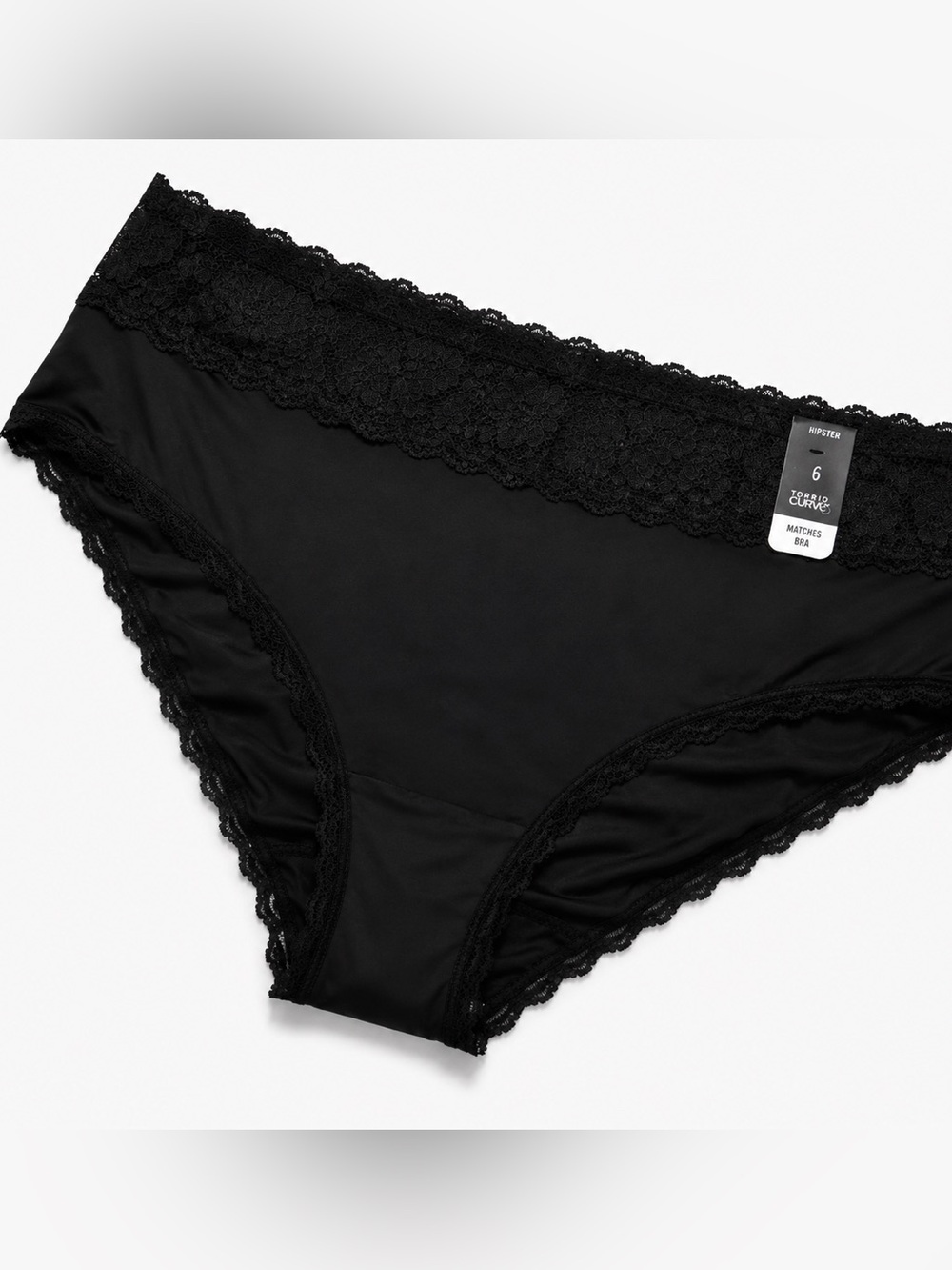 TORRID Curve Black Silky High-Rise XO Back Brief Panty